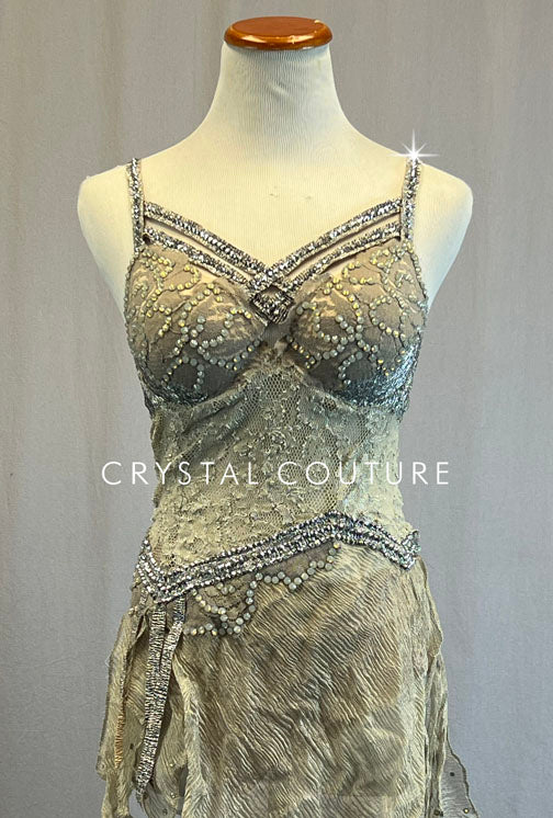 Custom Nude Lace and Crepe Bodice and Skirt With Underwire Bra Top