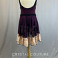 Custom Plum Leotard with Attached Peach Lace and Black Ruffle Ribbon with Plum and Peach Lace Skirt