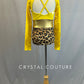 Yellow Mock Neck Leotard with Belt and Cheetah Print Trunks - Rhinestones