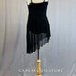 Black Faux Wrap Look Lyrical Dress with Zsa Zsa Sequin, Lycra and Mesh