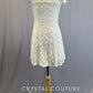 White Lace A-Line Dress With Attached White Lining Spaghetti Strap Dress