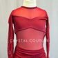Burgundy Leotard with Mesh Inserts and Back Skirt