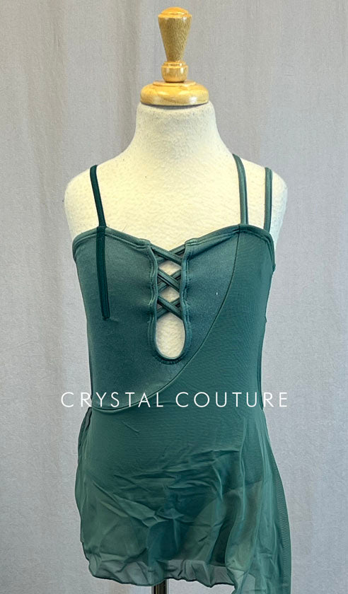 Sage Green Criss Cross Leotard Dress
