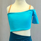 Teal and Aqua One Short Sleeve Leotard with Open Middrif