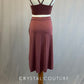 Mauve Two Piece Wrap Bra Top and Skirt, with Built In Trunks