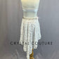 White Lycra Two Piece Halter Top and Trunks with Lace Skirt