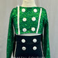 Custom Kelly Green Zsa Zsa Sequin Band Crop Top With Tails and Shorts