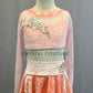 Coral Velvet Two Piece with Skirt and Appliques - Rhinestones