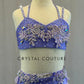 *Brand New* Custom Lavender Two Piece with Lilac Appliques and Ruffle Bustle - Rhinestones