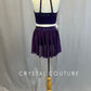Dark Purple Two Piece with Back Skirt and Sequined Appliques - Rhinestones