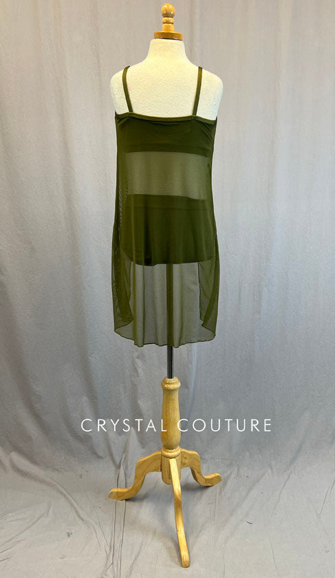 Custom Olive Green Mesh Tank Overlay with Top and Trunks