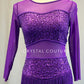 Purple Zsa Zsa and Mesh Leotard with Fringe Skirt