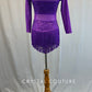 Purple Zsa Zsa and Mesh Leotard with Fringe Skirt