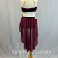 *Brand New* Burgundy Velvet Two Piece with Gold Appliques and Back Skirt - Rhinestones