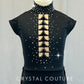 *Brand New* Black Leotard with Velvet Cutouts and Back Skirt - Rhinestones