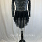 Black Baroque Long Sleeve Leotard with Back Skirt
