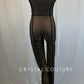 Black Netted Unitard with Acryllic Mirror Pieces