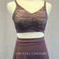 Dark Mauve Lace Bra Top with Ruffle Hem Skirt