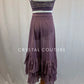 Dark Mauve Lace Bra Top with Ruffle Hem Skirt