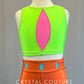 Neon Multicolor Two Piece with Layered Cutouts