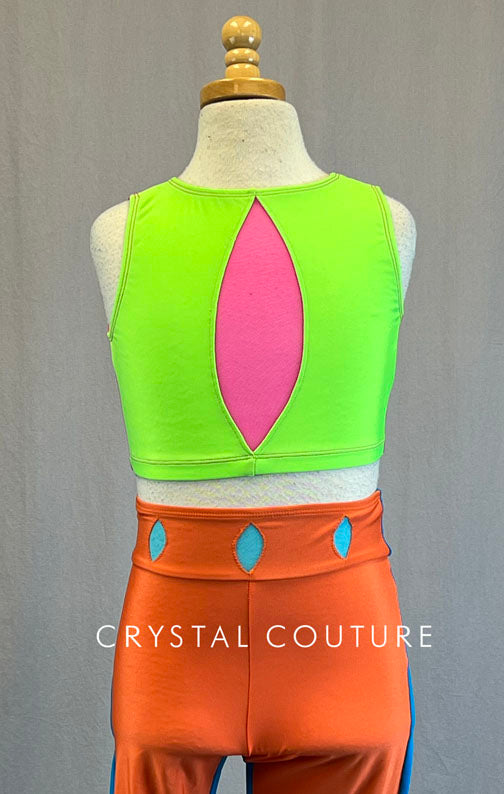 Neon Multicolor Two Piece with Layered Cutouts