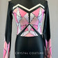 Black & Shades of Pink Geometric Biketard - Rhinestones