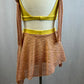 Custom Golden Yellow and Rose Gold Skirt and Crop Top Set - Rhinestones