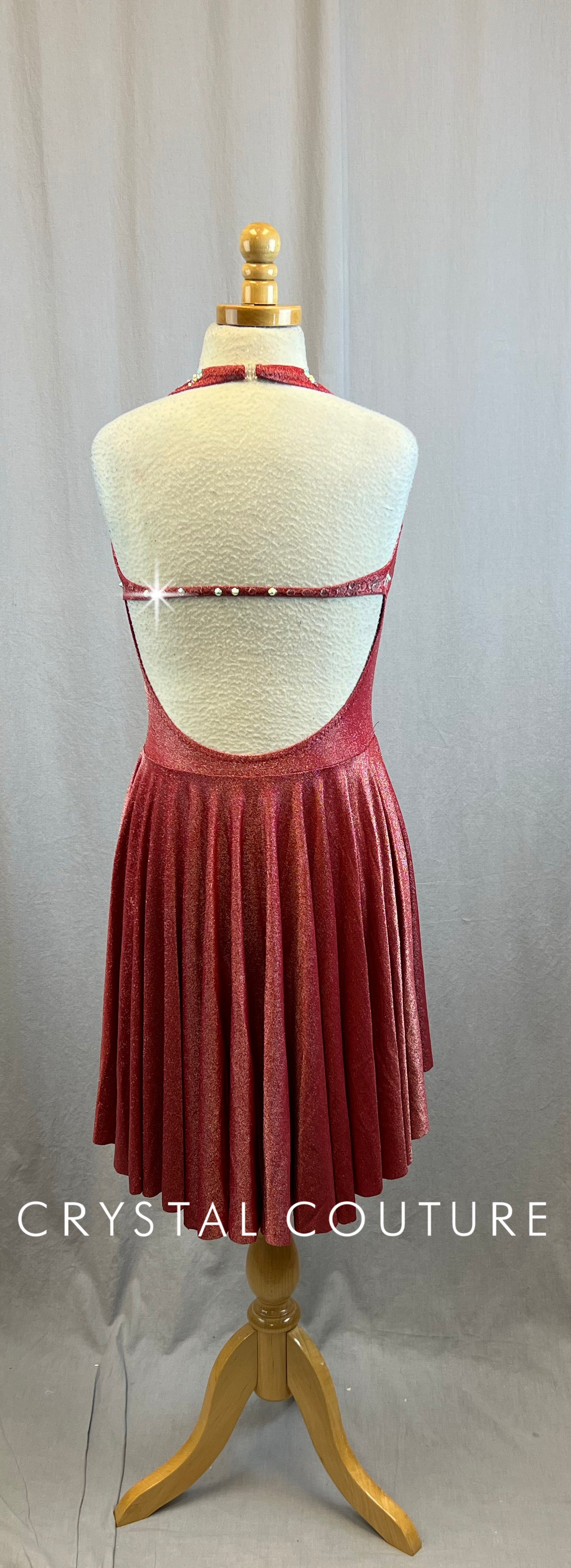 Custom Metallic Berry Pink Dress -Rhinestones – Crystal Couture