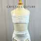 White Lycra Bra Top and Brief Set - Rhinestones