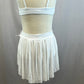 White Lycra Bra Top and Brief Set - Rhinestones