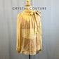 Custom Nude Semi-Sheer Mesh-like fabric Long Sleeve Top and Burnt Orange Brief and Bra Top Three-Piece Set