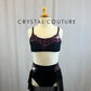 Black Lycra Bra Top and Brief Set - Rhinestones