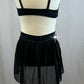Black Lycra Bra Top and Brief Set - Rhinestones