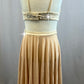 Custom Sand/Tan High Neck Top and Skirt Two-Piece Set - Rhinestones