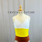 White, Yellow and Orange Color Block Leotard