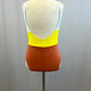 White, Yellow and Orange Color Block Leotard