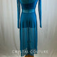 Teal Mesh and Lycra Lyrical Dress with Briefs