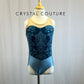 Custom Steel Blue Lycra and Velvet Leotard