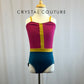Custom Blue,Gold, and Magenta Jewel Tone Color Block Leotard