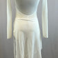 Custom White and Silver Long Sleeve Mesh Dress -Rhinestones