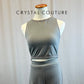 Custom Gray with Red stitching Crop Top and Mesh Pant Set