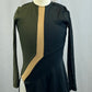 Forest Green and Black Color Block Dress