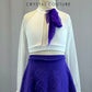 White Crop Top with Purple Skirt