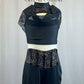 Black Two Piece with Lace Draping and Pants