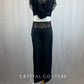 Black Two Piece with Lace Draping and Pants