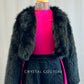 Fuchsia Leotard With Black Skirt and Faux Fur Coat