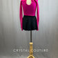 Fuchsia Leotard With Black Skirt and Faux Fur Coat