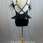 Black Peplum bustier Style Leotard With Feathers