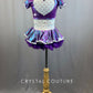 Two Piece Iridescent Purple and White Crop Top and Skirt With Rhinestones