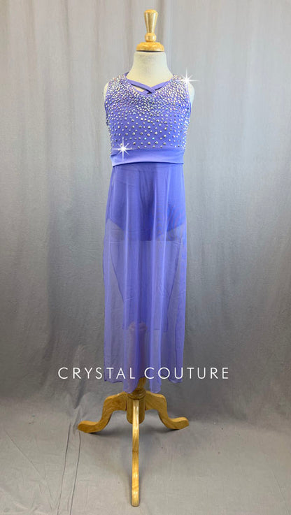 Lavender Tunic Style Lyrical Dress with Rhinestones